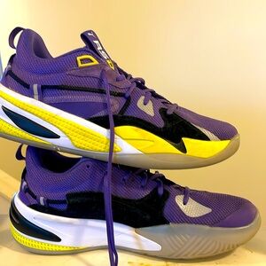 Puma Dreamer J. Cole Signature Basketball Shoes (Purple & Yellow) GOOD CONDITION